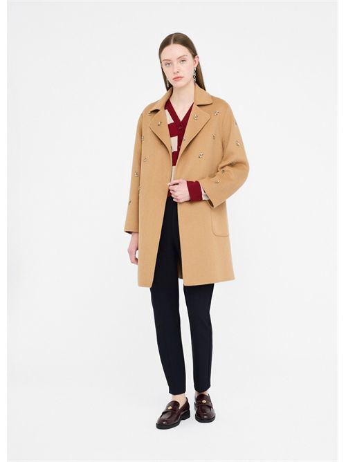 Cappotto in lana con ricami gioiello LIU JO | MF5111T4627/71320